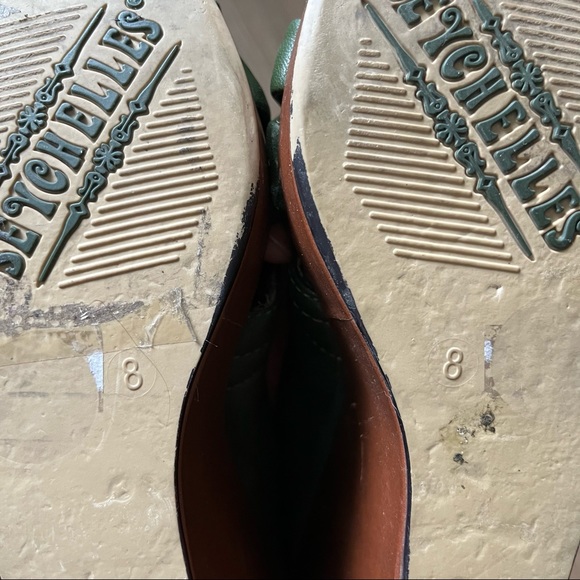 Seychelles Green Brown Wedge Heel Shoe Peep Toe Size 8 - Picture 13 of 13